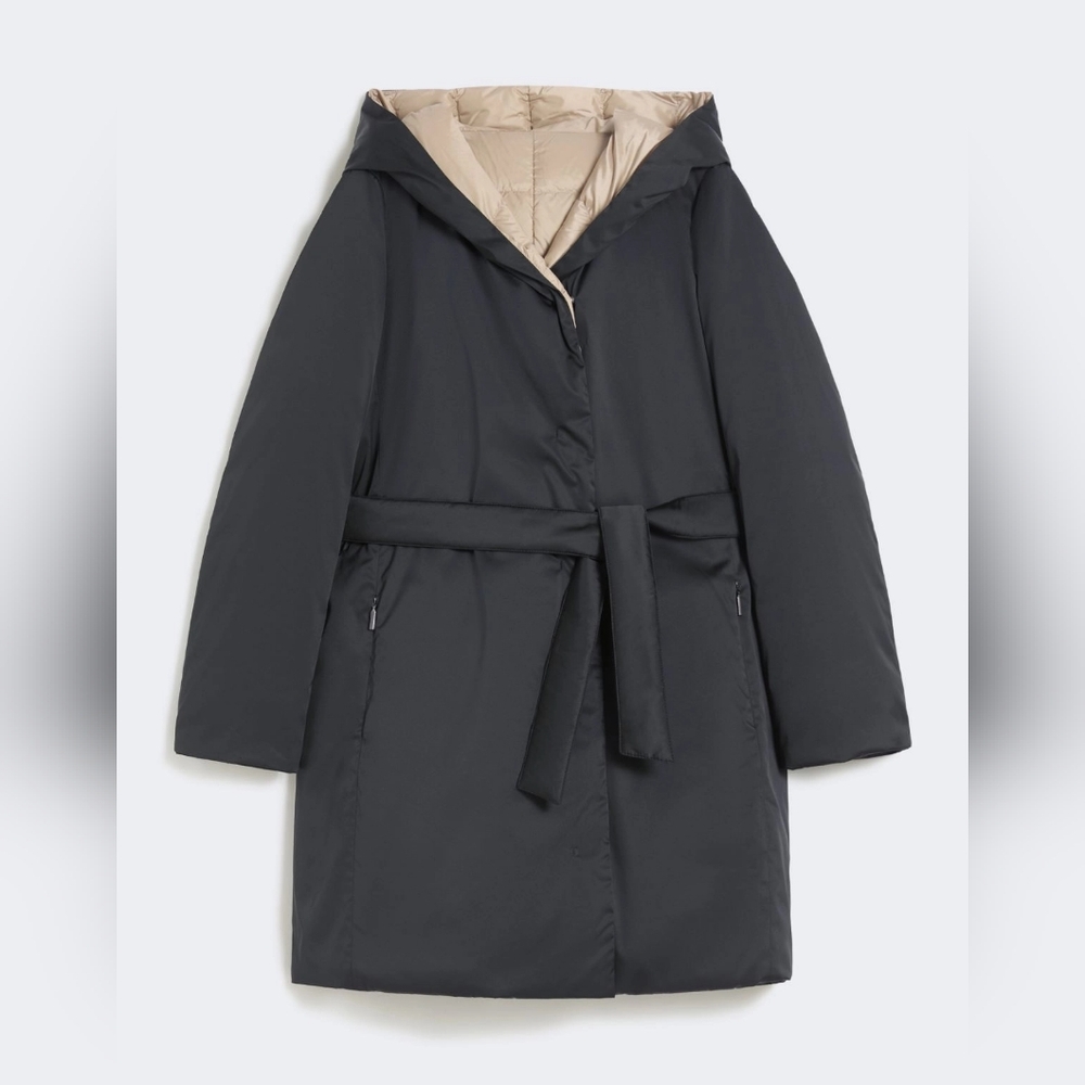 MaxMara Reversible Blue and Cream Puffer Coat